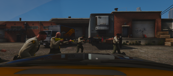 Dashcam recording on shooting scene.