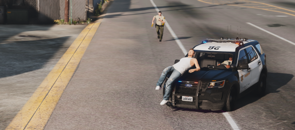 He absolutely rams suspect!